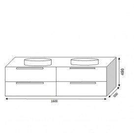 Тумба під раковину Marsan Martin 1600 МДФ білий Martin1600white