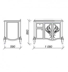 Тумба під раковину Marsan Melissa 1080 дерево/МДФ білий Melissa1080white