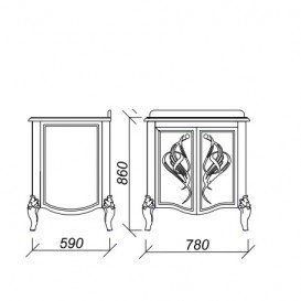 Тумба під раковину Marsan Melissa 780 дерево/МДФ слонова кістка Melissa780ivory