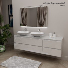 Тумба под раковину Marsan Nikolet 1800 МДФ белый Nikolet1800white