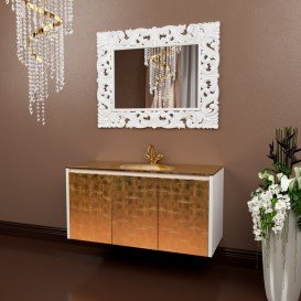 Тумба під раковину Marsan Penelope 1200 МДФ білий/золото Penelope1200whiteg