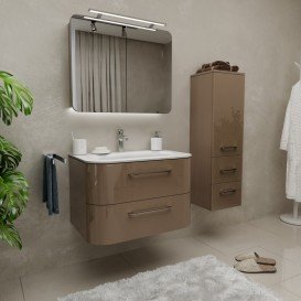 Тумба під раковину Marsan Regine 500х520х800 МДФ капучино глянець REGINE800капучино