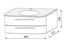 Тумба під раковину Marsan Regine 500х520х800 МДФ капучино глянець REGINE800капучино