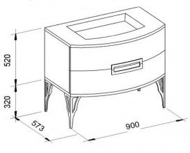 Тумба під раковину Marsan Sabrine 900 МДФ чорний/золото SABRINE900черный/золото