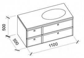 Тумба під раковину Marsan Shantal 1100 права/ліва МДФ Білий глянець SHANTAL1100белый
