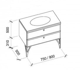 Тумба під раковину Marsan Shantal 750 МДФ бісмарк глянець SHANTAL750бисмарк