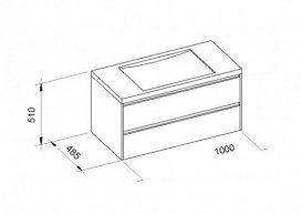 Тумба под раковину Marsan Therese 100х47.5 см МДФ белый THERESE100белый