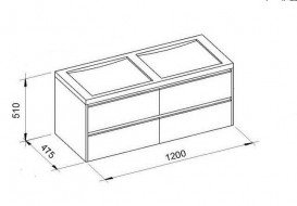 Тумба під раковину Marsan Therese 120Х47.5 см МДФ капучино THERESE120капучино