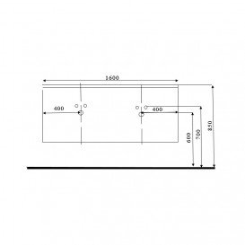 Тумба під раковину Marsan Vincent 1600 МДФ чорний Vincent1600black
