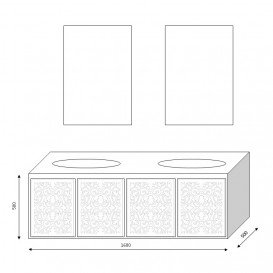 Тумба під раковину Marsan Vincent 1600 МДФ чорний Vincent1600black