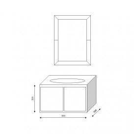 Тумба під раковину Marsan Vincent 800 МДФ чорний Vincent800black