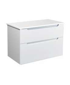 Тумба під раковину Мийдодир Malaga 80-A ST зі стільницею 78х44 см ДСП/МДФ білий глянець 00-0009285