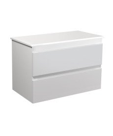 Тумба під раковину Мийдодир Unik 80-A ST зі стільницею 78х44 см ДСП/МДФ білий глянець 00-0009284