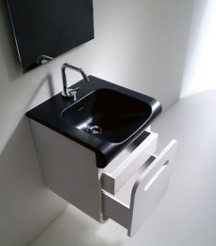 Тумба под раковину на 40 см подвесная Kerasan Inka ДСП белый глянец 911001