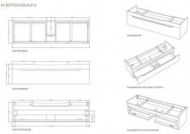 Тумба под раковину на 60 см подвесная Kerasan Inka ДСП белый глянец 911102