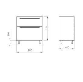 Тумба под раковину напольная Sanwerk Greta 78х44 см МДФ белый TV0000171