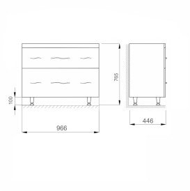Тумба під раковину підлогова Sanwerk Mindal 96,6х44,6 см МДФ білий TV0000231