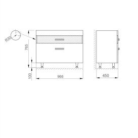 Тумба під раковину підлогова Sanwerk Sierra 96,6х45 см МДФ білий TV0000241
