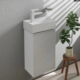 Тумба под раковину подвесная Hansgrohe Xevolos E 34х25 см петли слева матовый белый/белый 54166320