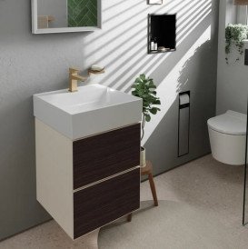 Тумба під раковину підвісна Hansgrohe Xevolos E 48х47,5 см матовий білий/темний дуб 54172730