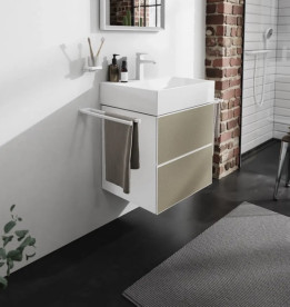 Тумба під раковину підвісна Hansgrohe Xevolos E 58х47,5 см матовий білий/візерункова бронза 54175390