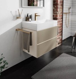 Тумба під раковину підвісна Hansgrohe Xevolos E 78х47,5 см пісочно-бежевий матовий/візерункова бронза 54179390