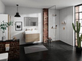 Тумба под раковину подвесная Hansgrohe Xevolos E 98х47,5 см матовый белый/узорчатая бронза 54181390