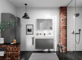 Тумба под раковину подвесная Hansgrohe Xevolos E 98х47,5 см сланцево-серый матовый/сланцево-серый 54183770