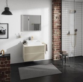 Тумба під раковину підвісна Hansgrohe Xevolos E 78х55,5 см пісочно-бежевий матовий/візерункова бронза 54188390