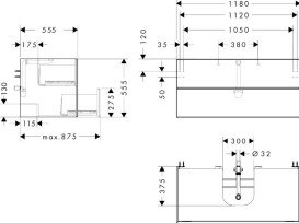 Тумба под раковину подвесная Hansgrohe Xevolos E 118х55,5 см матовый белый/белый 54193320