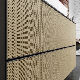 Тумба под раковину подвесная Hansgrohe Xevolos E 118х55,5 см сланцево-серый матовый/узорчатая бронза 54195390