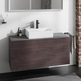 Тумба під раковину підвісна Hansgrohe Xevolos E 118х55,5 см сланцево-сірий матовий/темний дуб 54195730