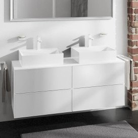 Тумба під раковину підвісна Hansgrohe Xevolos E 137х55, 5 см матовий білий/білий 54196320