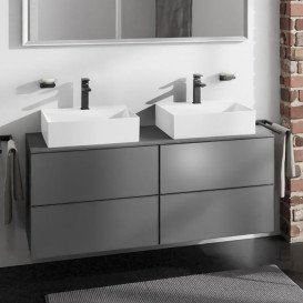 Тумба под раковину подвесная Hansgrohe Xevolos E 137х55,5 см сланцево-серый матовый/сланцево-серый 54198770