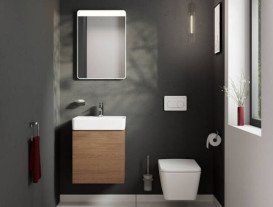 Тумба під раковину підвісна Hansgrohe Xilesa E 48х38 см ДСП дуб кашемір 54247550