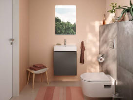 Тумба под раковину подвесная Hansgrohe Xilesa E 48х38 см МДФ сланцево-серый матовый 54247760