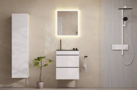 Тумба під раковину підвісна Hansgrohe Xilesa E 58х47 см МДФ матовий білий 54254700