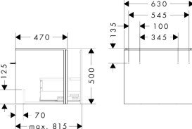 Тумба під раковину підвісна Hansgrohe Xilesa E 63х47 см МДФ сланцево-сірий матовий 54255760