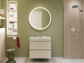 Тумба під раковину підвісна Hansgrohe Xilesa E 78х47 см МДФ пісочно-бежевий матовий 54260780