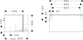 Тумба під раковину підвісна Hansgrohe Xilesa E 98х55 см МДФ матовий білий 54266700