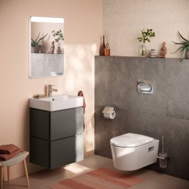 Тумба под раковину подвесная Hansgrohe Xilesa E 48х38 см МДФ сланцево-серый матовый 54290760