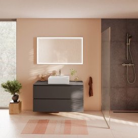 Тумба під раковину підвісна Hansgrohe Xilesa E 118х55 см МДФ сланцево-сірий матовий 54304760