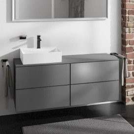 Тумба под раковину подвесная Hansgrohe Xevolos E 137х55,5 см сланцево-серый матовый/сланцево-серый 54238770