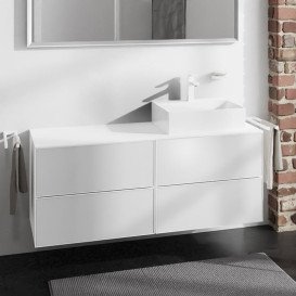 Тумба під раковину підвісна Hansgrohe Xevolos E 137х55, 5 см матовий білий/білий 54239320