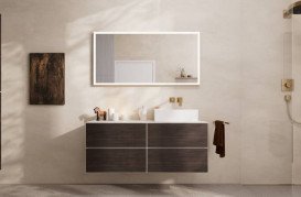 Тумба під раковину підвісна Hansgrohe Xevolos E 137х55,5 см піщано-бежевий матовий/темний дуб 54240730