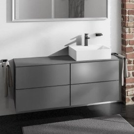 Тумба під раковину підвісна Hansgrohe Xevolos E 137х55, 5 см сланцево-сірий матовий/сланцево-сірий 54241770