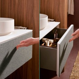 Тумба под раковину подвесная Hansgrohe Xevolos E 78х55,5 см песочно-бежевый матовый/текстиль темно-серый 54311660