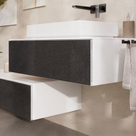 Тумба під раковину підвісна Hansgrohe Xevolos E 98х55,5 см матовий білий/текстиль темно-сірий 54313660