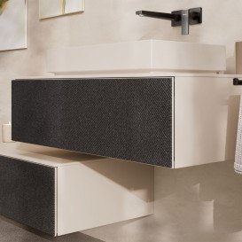 Тумба під раковину підвісна Hansgrohe Xevolos E 98х55,5 см піщано-бежевий матовий/текстиль темно-сірий 54314660