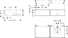 Тумба под раковину подвесная Hansgrohe Xevolos E 137х55,5 см матовый белый/белый 54322320
